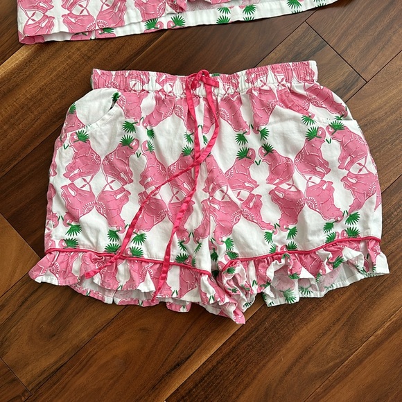 JAYES STUDIO INTIMATES TWO PIECE SET PINK ELEPHANT 🐘 AND 🌴 BOTH SIZE XSMALL - Picture 4 of 11